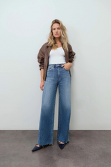 Light Gray Far Out High Rise Wide Leg | Stunner Jeans
