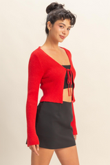 Brown Marie Tie Front Cardigan Cardigan