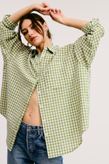 Light Gray Page Oversized Gingham Shirt Shirt