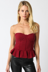 Dark Slate Gray Lynn Corset Top Top