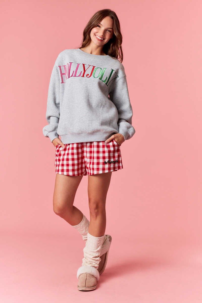 Light Pink Mini Merry Gingham Shorts Short