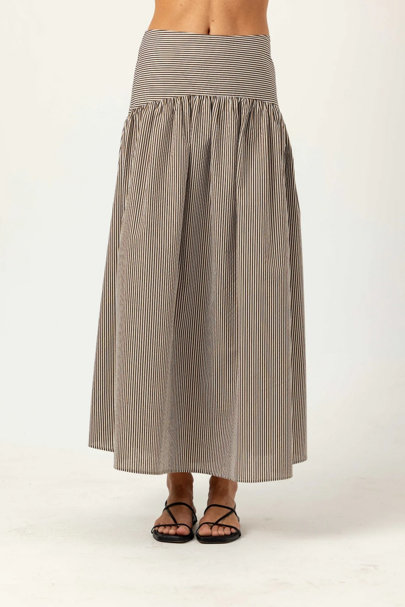 Antique White Striped Celeste Skirt Maxi Skirt