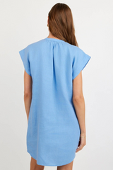 Lavender Cap Sleeve Henley Dress Mini Dress