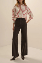 Gray The Mischa Super High Rise Wide Leg Ankle | Espresso Pant