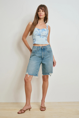 Light Gray The There For You Top in Floral Scarf Top