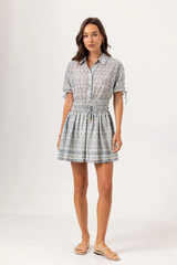 Misty Rose Isana Dress in Damask Skywash Mini Dress