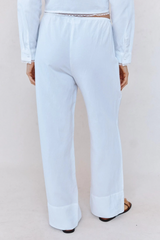Light Gray Wide Hem Drawstring Pant Pant