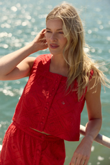 Dark Red Nellie Top in Netta Top