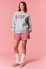 Light Pink Mini Merry Gingham Shorts Short