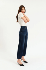 White Smoke Pleaser High Rise Wide Ankle | Magic Hour Jeans