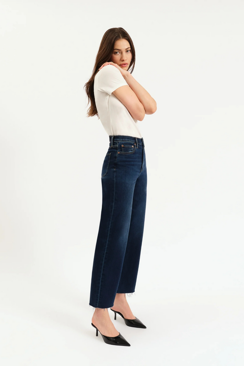 White Smoke Pleaser High Rise Wide Ankle | Magic Hour Jeans