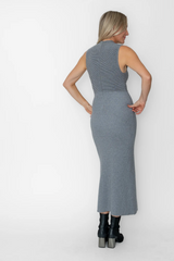 Lavender Maryline RIbbed Sweater Dress Maxi Dress