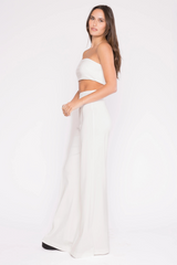 White Smoke Ponte Knit Bandeau Top Top