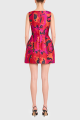 Beige Banco Dress in Pink Multi Mini Dress