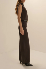 Gray The Mischa Super High Rise Wide Leg Ankle | Espresso Pant