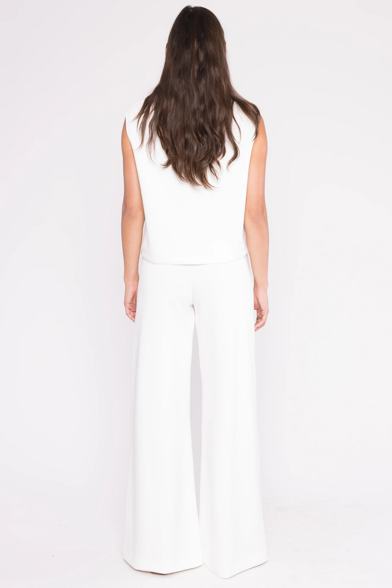White Smoke Scuba Wide Leg Pant Pant
