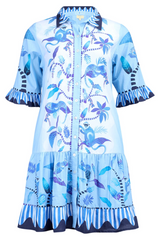 White Smoke Lisbon Mini Dress in Menagerie White Mini Dress