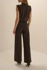 Gray The Mischa Super High Rise Wide Leg Ankle | Espresso Pant