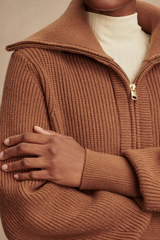 Sienna Maura Half Zip Rib Knit Sweater