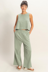 Gray Madison Wide Leg Pant Pant
