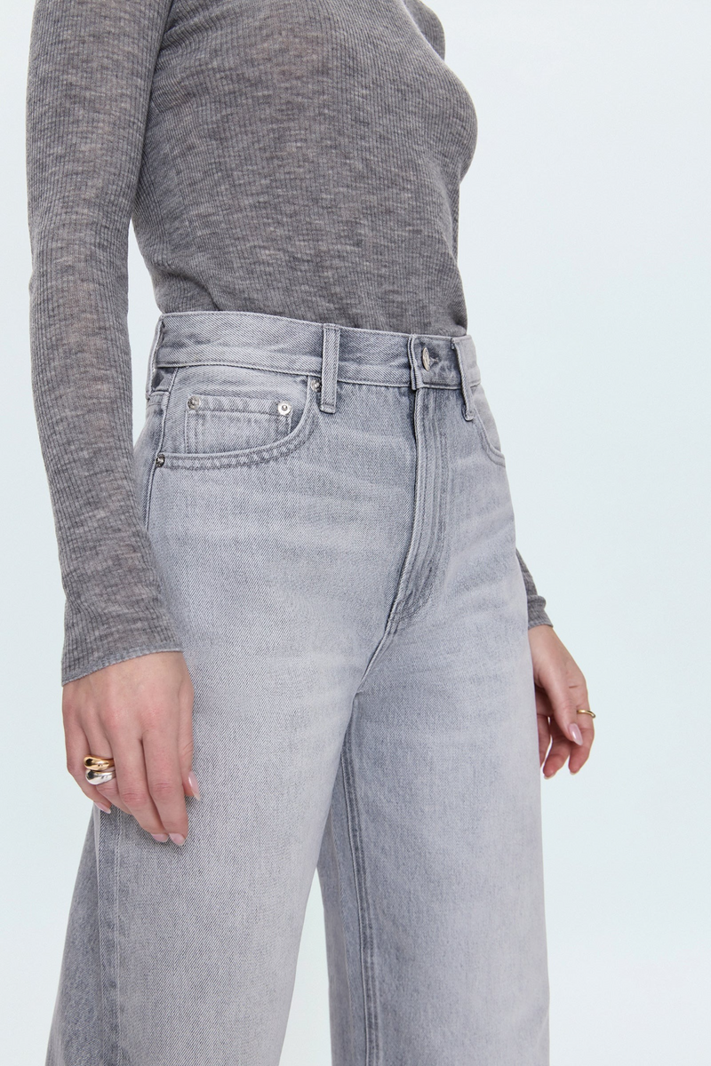 Light Gray Wes High Rise Barrel Jean | Enigma Jeans