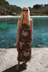 Gray Charisma Floral Mesh Maxi Dress Maxi Dress