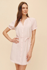 Light Gray Short Sleeve Raglan Mini Dress Mini Dress