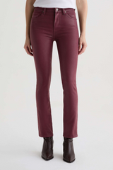Dark Slate Gray Mari Mid-Rise Slim Straight | Leatherette Winery Pant