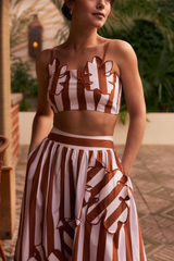 Saddle Brown Lulu Top in Ceramica Top