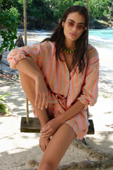 White Smoke The Perfect Linen Stripe Top Shirts & Tops