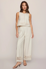 Light Gray The Sloane Embroidered Top Top