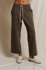 Gray Claud Pureform Cropped Pant With Stripes Pant
