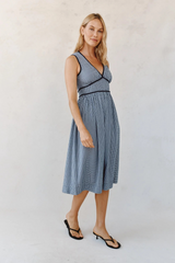 Gray Fit & Flare V-Neck Midi Dress Midi Dress