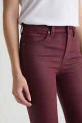 Dark Slate Gray Mari Mid-Rise Slim Straight | Leatherette Winery Pant
