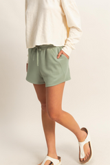 Antique White River Drawstring Short Short