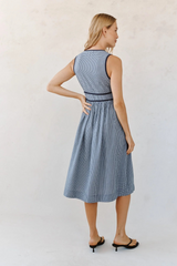 Light Gray Fit & Flare V-Neck Midi Dress Midi Dress