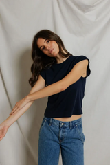 Gray Porter Cap Sleeve Tee T Shirt