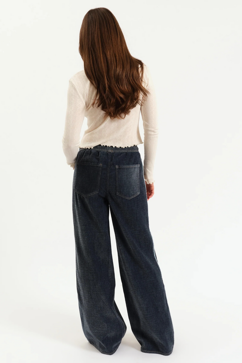 Dark Slate Gray The Cozy Jean Wide Leg Pull On | Sky Whisper Pant