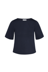 Dark Slate Gray Ponte Knit Short Sleeve Top Extended Top