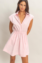 Misty Rose Daly Shirred Mini Dress Mini Dress