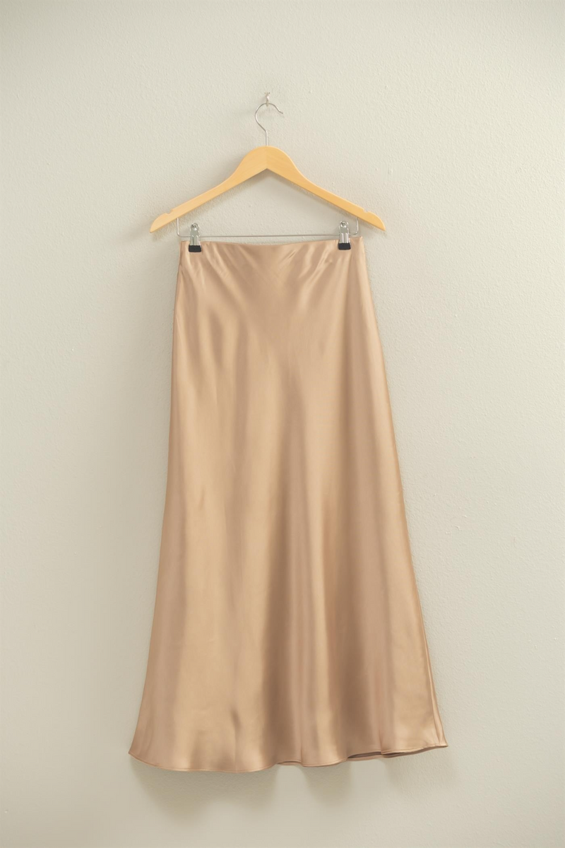 Gray Amberleigh Satin Maxi Skirt Maxi Skirt