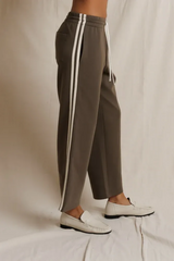 Gray Claud Pureform Cropped Pant With Stripes Pant