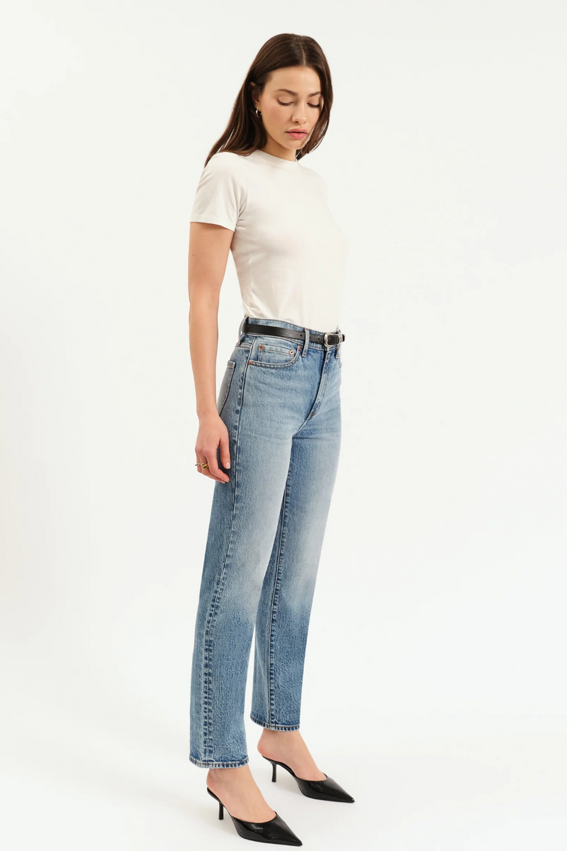 White Smoke Smarty Pants High Rise Slim Straight | Face To Face Jeans