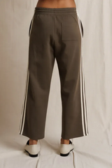 Gray Claud Pureform Cropped Pant With Stripes Pant