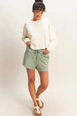 Antique White River Drawstring Short Short