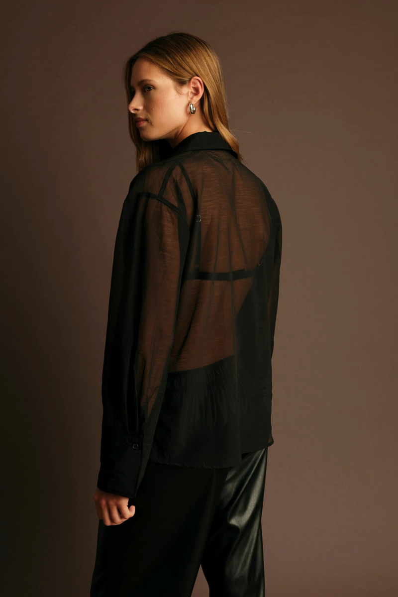 Dark Slate Gray Huge Sheer Shirt Shirt