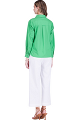 White Smoke Collar Long Sleeve Blouse Blouse