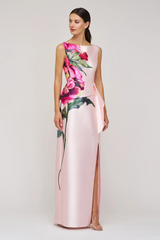 Light Gray Luciana | Column Gown Formal Gown