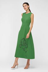 Lavender Blossom Tea Length Dress Formal Dress