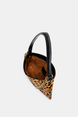 White Smoke Jagger Shoulder Bag in Leopard Calf Hair Handbags